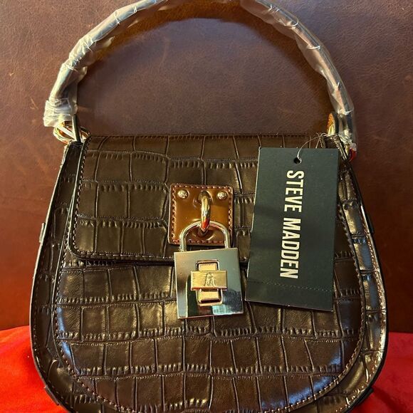 Steve Madden brown faux croc crossbody. New with tags! - Picture 3 of 7